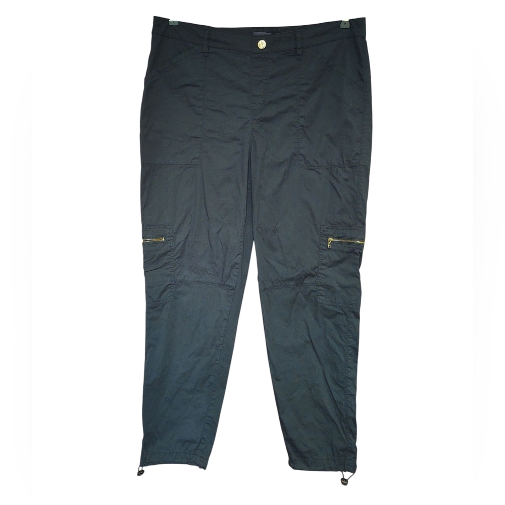 EUC Rafaella Black Relaxed Fit Cropped Jogger Pants Size 12
